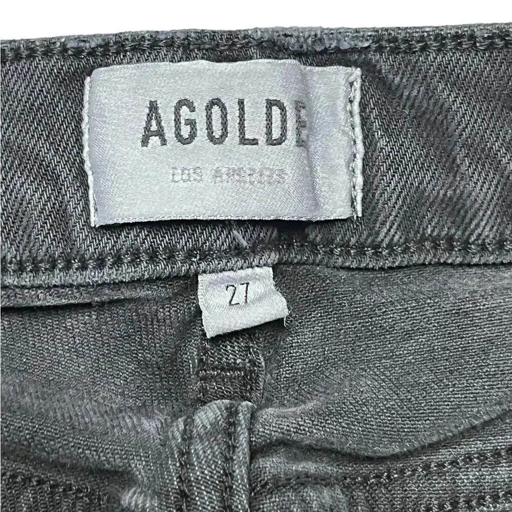AGOLDE Toni Mid-Rise Slim Straight lyocell blend Jeans in Feral black sz 27 - Picture 7 of 10